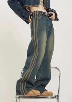 Wide Leg Baggy Denim Trouser BOTTOMS Pants & Jeans
