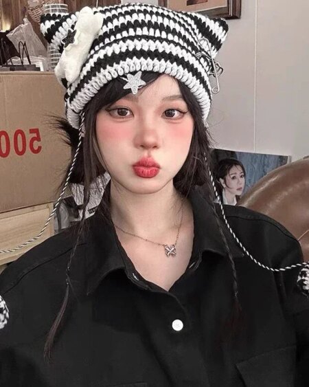 Little Devil Knitted Beanie Hat HATS ACCESSORIES