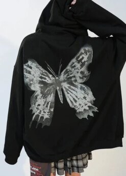 Butterfly Gothic Hoodies Hoodies & Sweatshirts Outerwear