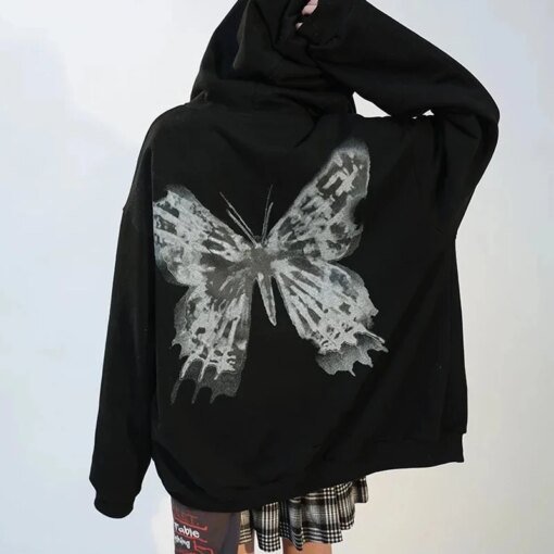 Butterfly Gothic Hoodies Hoodies & Sweatshirts Outerwear