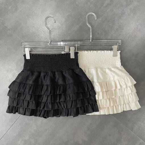 High Waist Ruffles Skirts BOTTOMS Skirts