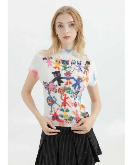 HARAJUKU PLAYER TOP Crop Tops Knits TOPS