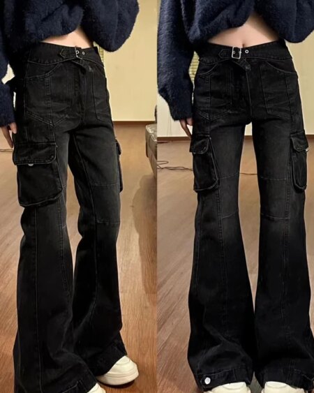 Lady Black Flare Bell Jeans BOTTOMS Pants & Jeans