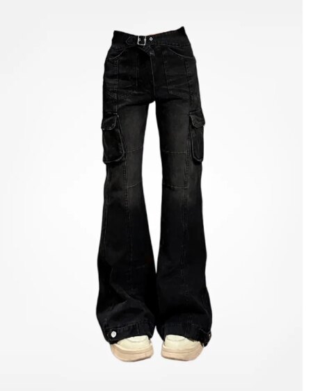 Lady Black Flare Bell Jeans BOTTOMS Pants & Jeans