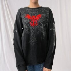 Skull Print Long Sleeve Tops T-Shirts TOPS