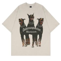 Doberman Dog Graphic Print Oversized T-Shirt T-Shirts TOPS