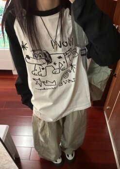 Cute Anime Long Sleeve Tops Blouses & Shirts T-Shirts TOPS