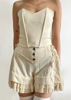 Vintage Bandage Ruffles Shorts Shorts BOTTOMS