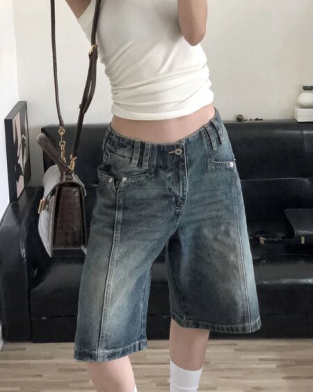 Vintage Denim Baggy Shorts Shorts BOTTOMS Pants & Jeans