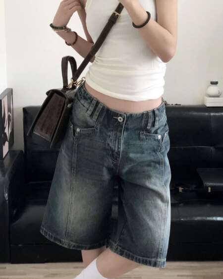 Vintage Denim Baggy Shorts Shorts BOTTOMS Pants & Jeans