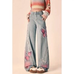 Butterfly Plush Edge Jeans BOTTOMS Pants & Jeans
