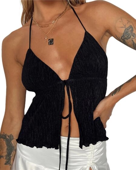 Bandage Tanks Halter Vest Crop Tops TOPS