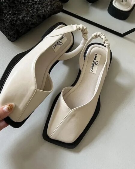 Elastic Band Flat Heel Sandal Shoes