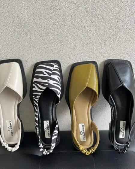 Elastic Band Flat Heel Sandal Shoes