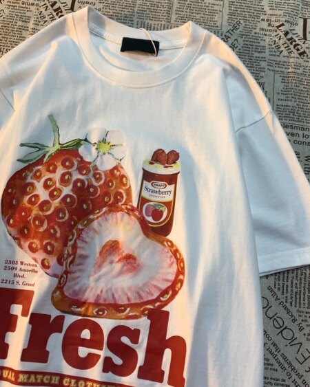 Fresh Strawberry American T-shirt T-Shirts TOPS