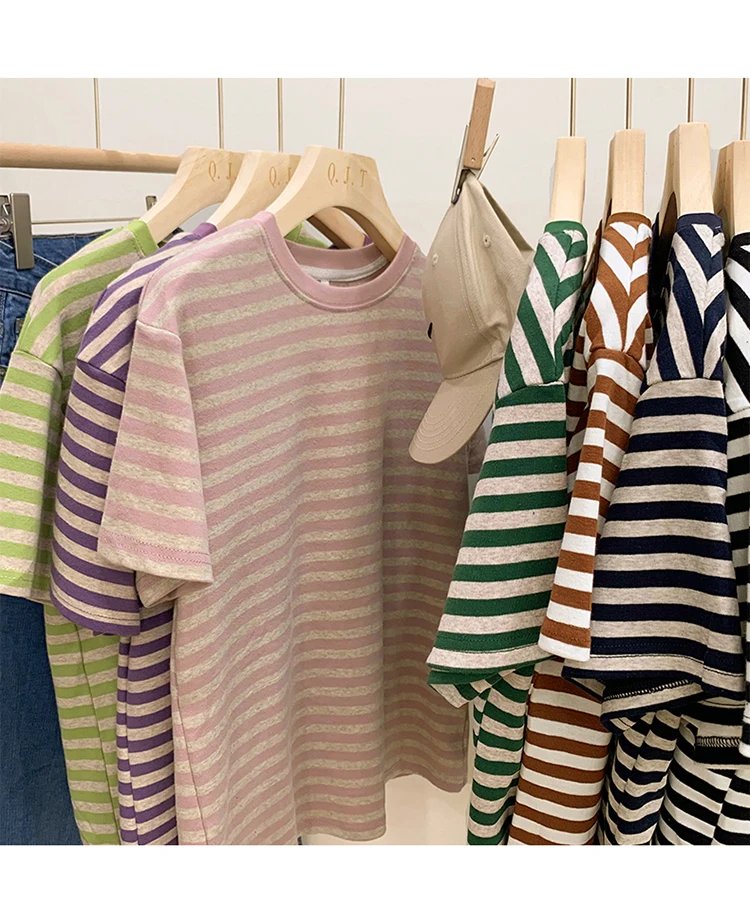 Short Sleeve Striped basic T-Shirts