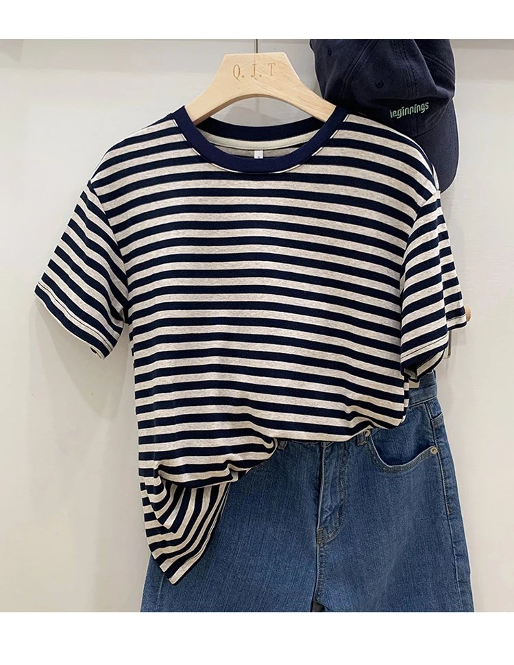 Short Sleeve Striped basic T-Shirts