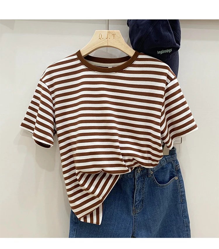 Short Sleeve Striped basic T-Shirts