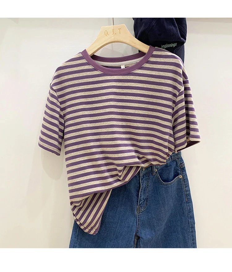 Short Sleeve Striped basic T-Shirts