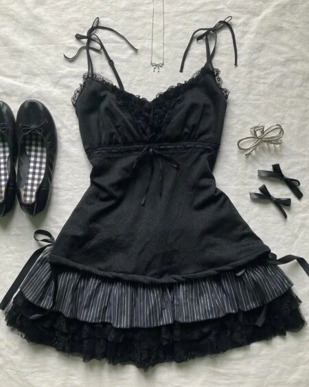 Hotsweet Girl 2000s Camis Bow Tank Corset Tops BOTTOMS Crop Tops Skirts TOPS