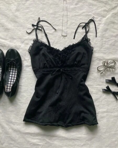 Hotsweet Girl 2000s Camis Bow Tank Corset Tops BOTTOMS Crop Tops Skirts TOPS