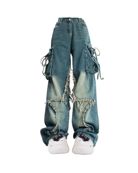 Blue Cargo Jeans Baggy BOTTOMS Pants & Jeans