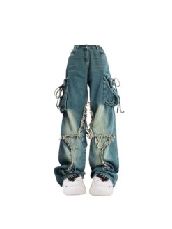 Blue Cargo Jeans Baggy BOTTOMS Pants & Jeans 