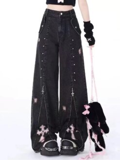 Black Gothic Jeans BOTTOMS Pants & Jeans 