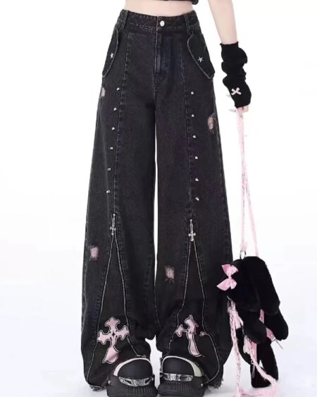 Black Gothic Jeans BOTTOMS Pants & Jeans 