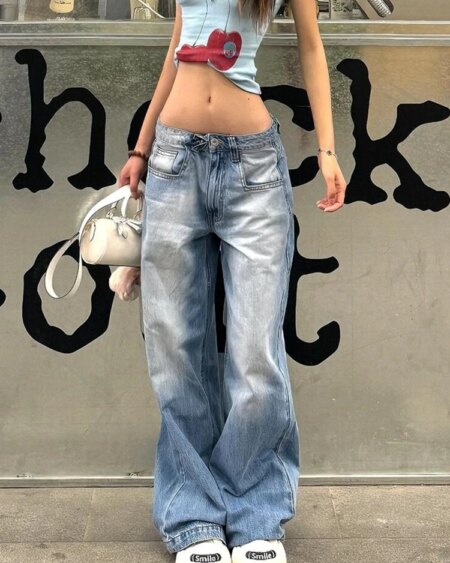 2000s Aesthetic Jean Kpop Punk BOTTOMS Pants & Jeans 