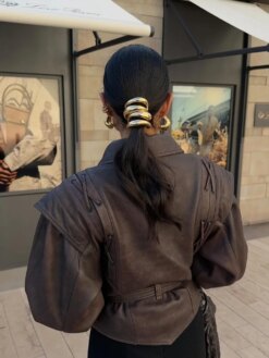 Leather Bomber Jackets Coats With Belt Jackets & Coats Outerwear 