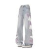 Aesthetic Baggy jeans with Heart BOTTOMS Pants & Jeans Color: light blue Size: L 