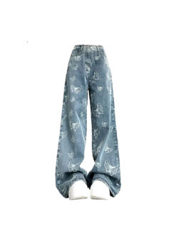Butterfly Aesthetic Wide Leg Jeans BOTTOMS Pants & Jeans 