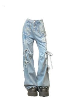 Bow Cargo Baggy Jeans BOTTOMS Pants & Jeans 