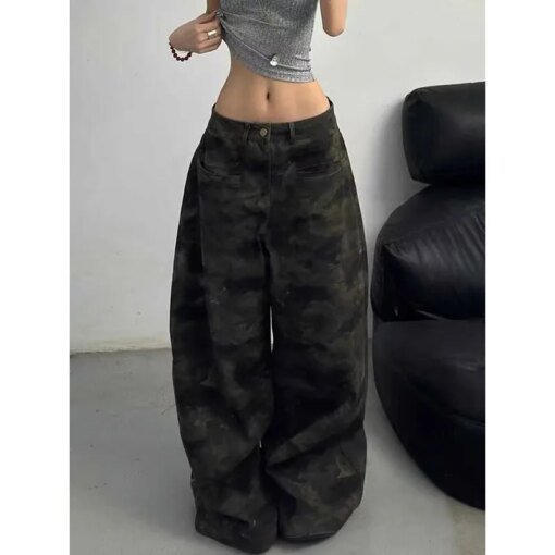 Camouflage High Waist Baggy Jeans BOTTOMS Pants & Jeans