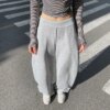 Gray Mid-rise Sweatpants BOTTOMS Pants & Jeans 