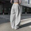Gray Mid-rise Sweatpants BOTTOMS Pants & Jeans 