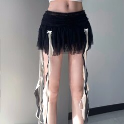 Aesthetic Ruffles Hem Lace Skirt BOTTOMS Skirts 