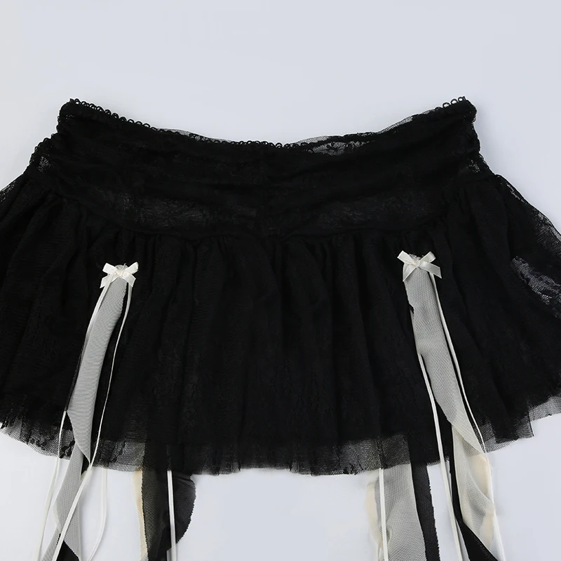 Aesthetic Ruffles Hem Lace Skirt
