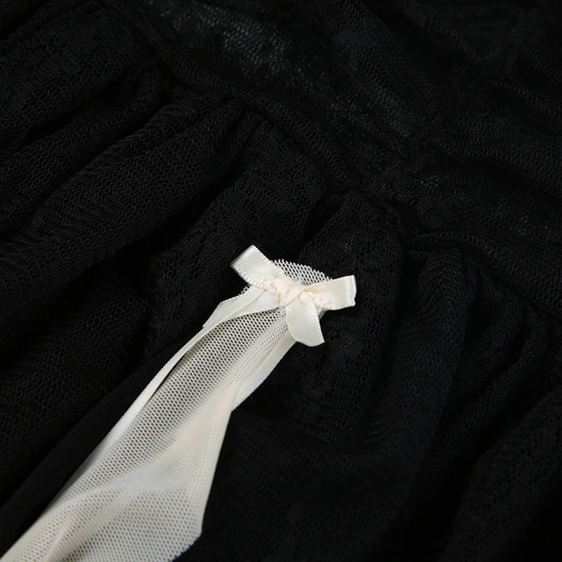 Aesthetic Ruffles Hem Lace Skirt