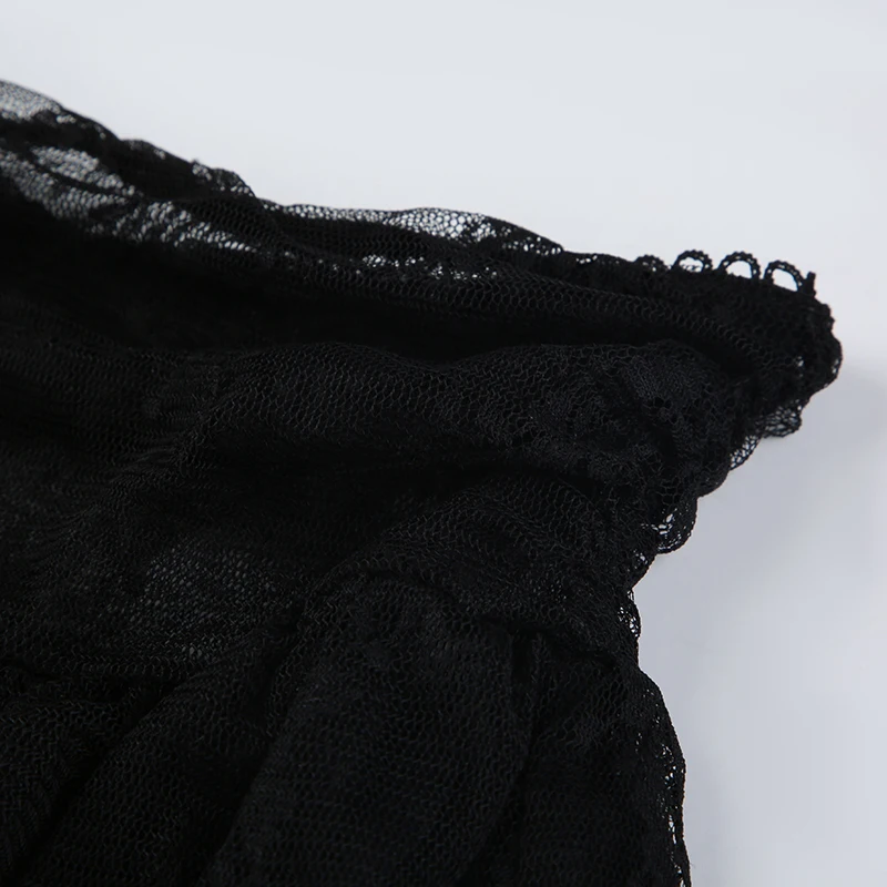 Aesthetic Ruffles Hem Lace Skirt