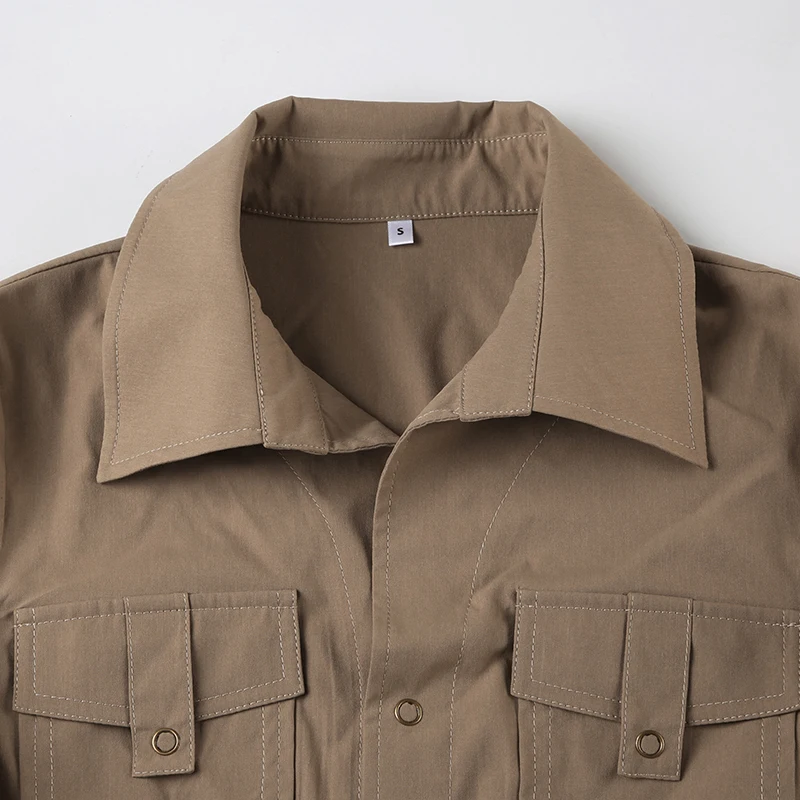 Khaki Safari Shirts with Pocket