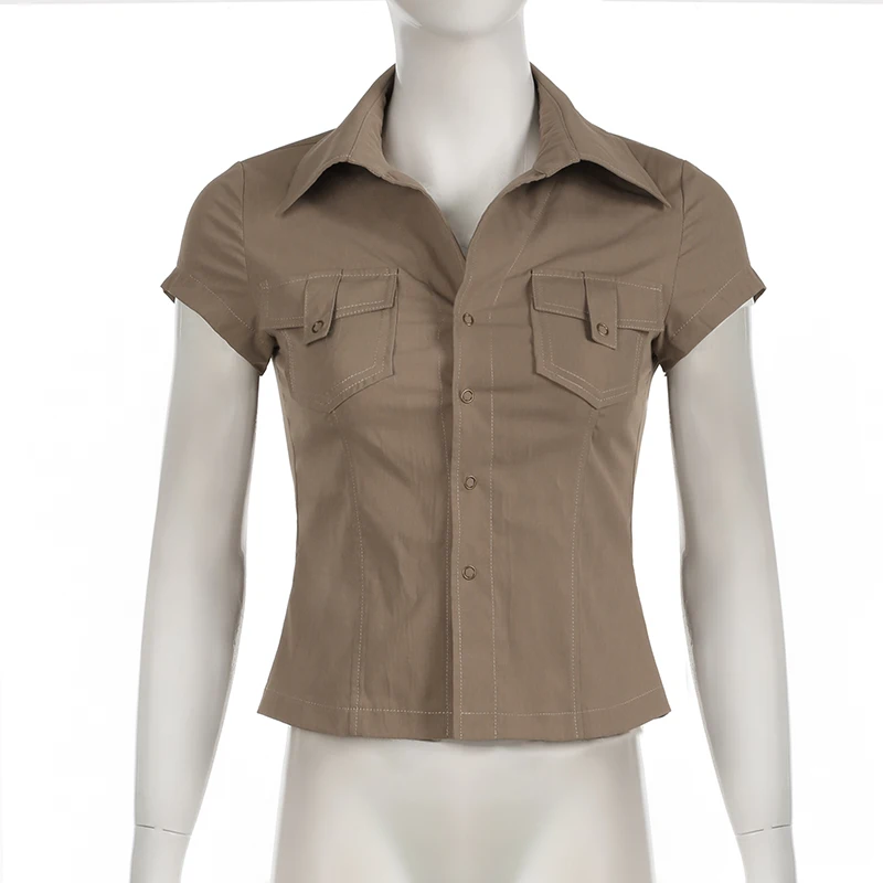 Khaki Safari Shirts with Pocket