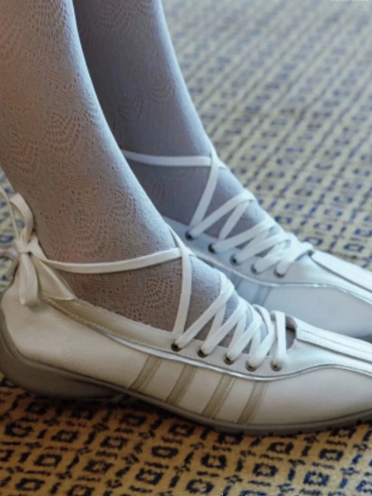 Cross Tied Shallow Patchwork Pumps Square Toe Height Increasing Retro Mary Janes Casual Ballet Shoes Woman 2024 Trend Summer