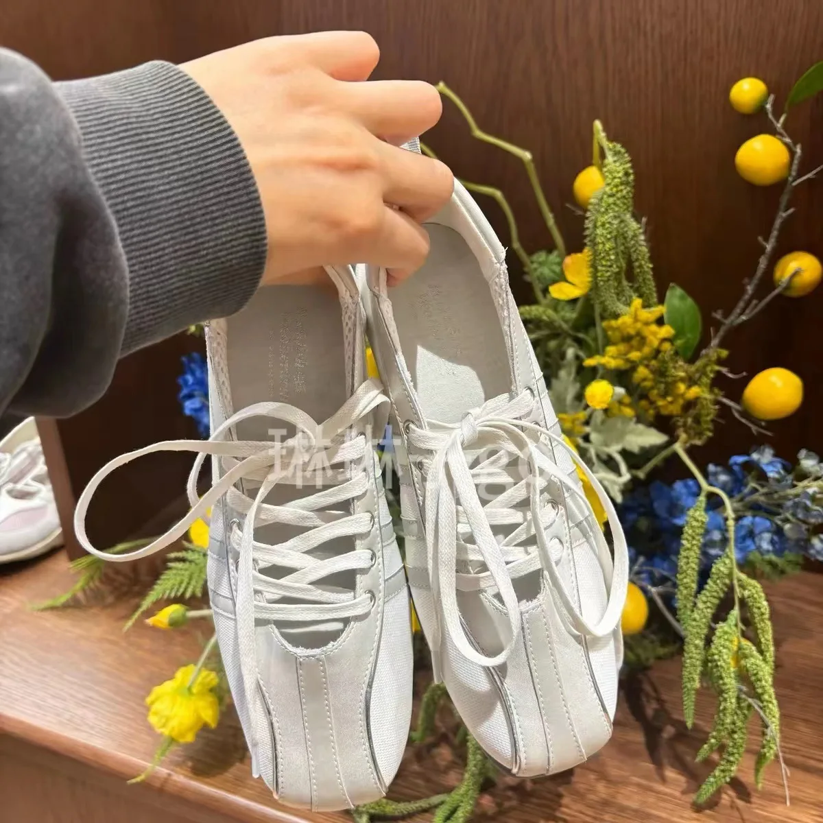 Cross Tied Shallow Patchwork Pumps Square Toe Height Increasing Retro Mary Janes Casual Ballet Shoes Woman 2024 Trend Summer