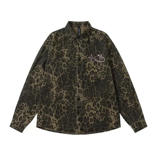 Animal Attraction Leopard Oversized Jacket Blouses & Shirts Outerwear TOPS