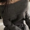 Knitted Off Shoulder Sweater Outerwear Sweaters 