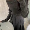 Knitted Off Shoulder Sweater Outerwear Sweaters 
