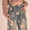 Y2K Floral Printed Jeans BOTTOMS Pants & Jeans 