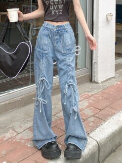 Bow Cargo Baggy Jeans BOTTOMS Pants & Jeans 